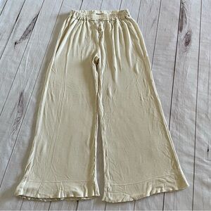 Out From Under Thermal Waffle Knit Wide Leg Lounge Pants Women’s M Beige Cozy